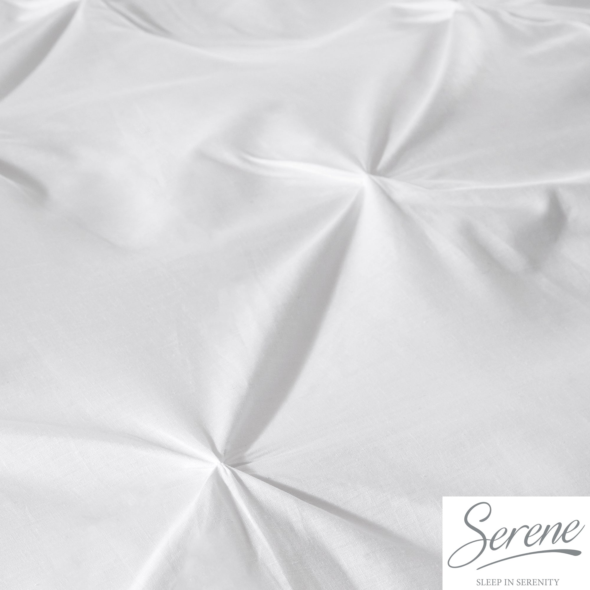 Lara - Pleated Duvet Cover Set in White - by Serene