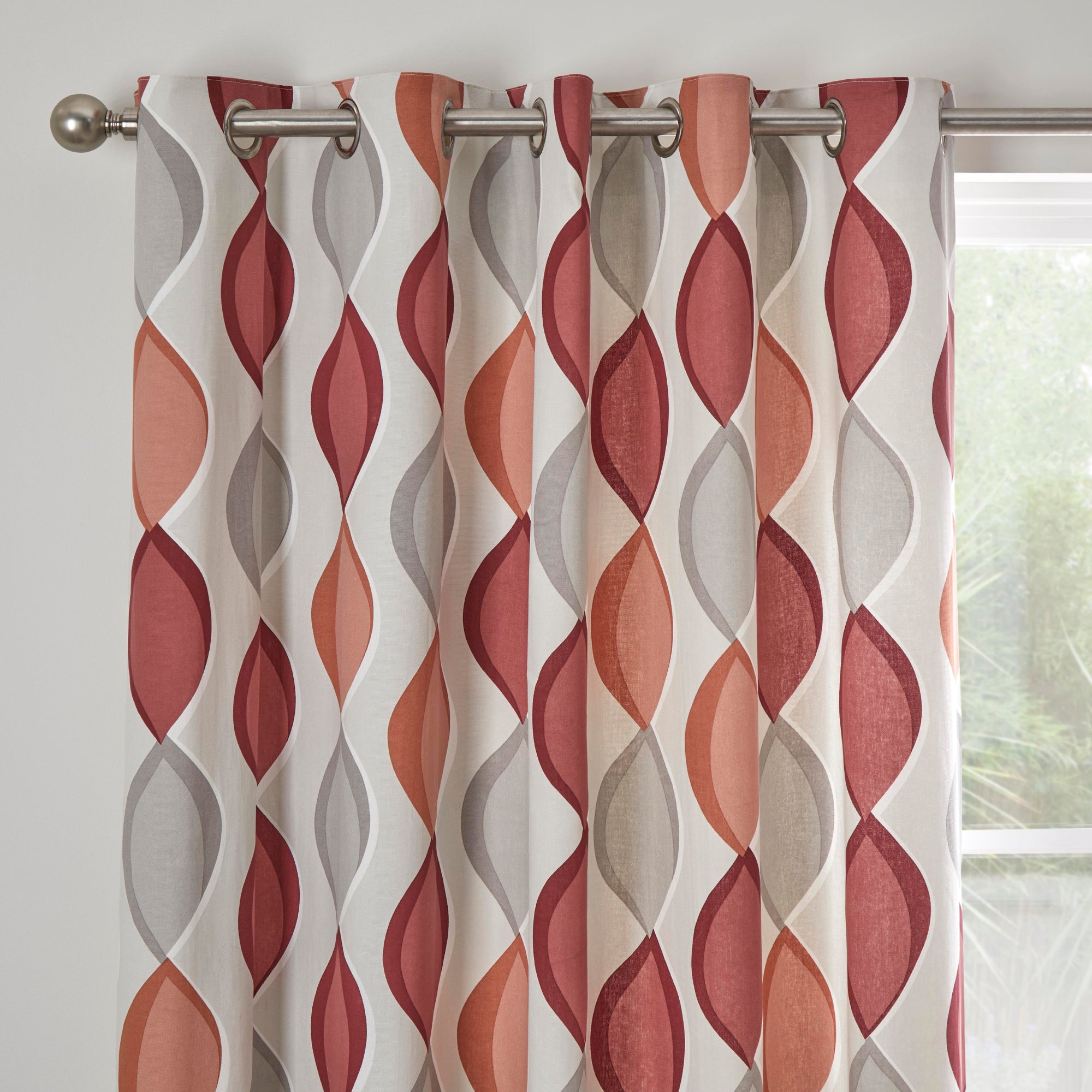 Pair of Eyelet Curtains Lennox by Fusion in Spice