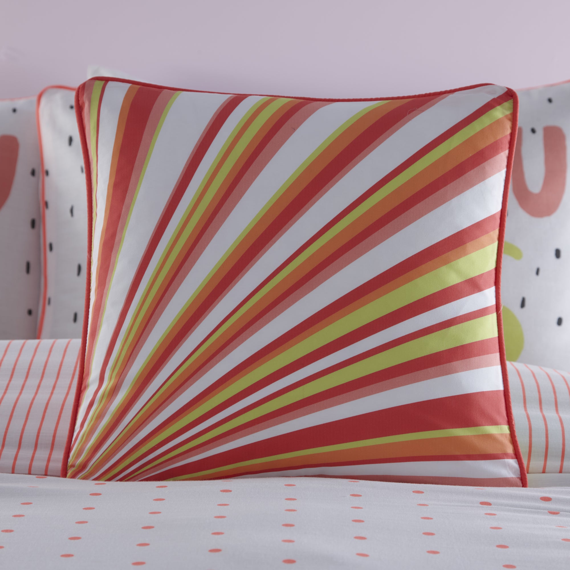 Filled Cushion Love Yourself by Appletree Kids in Coral