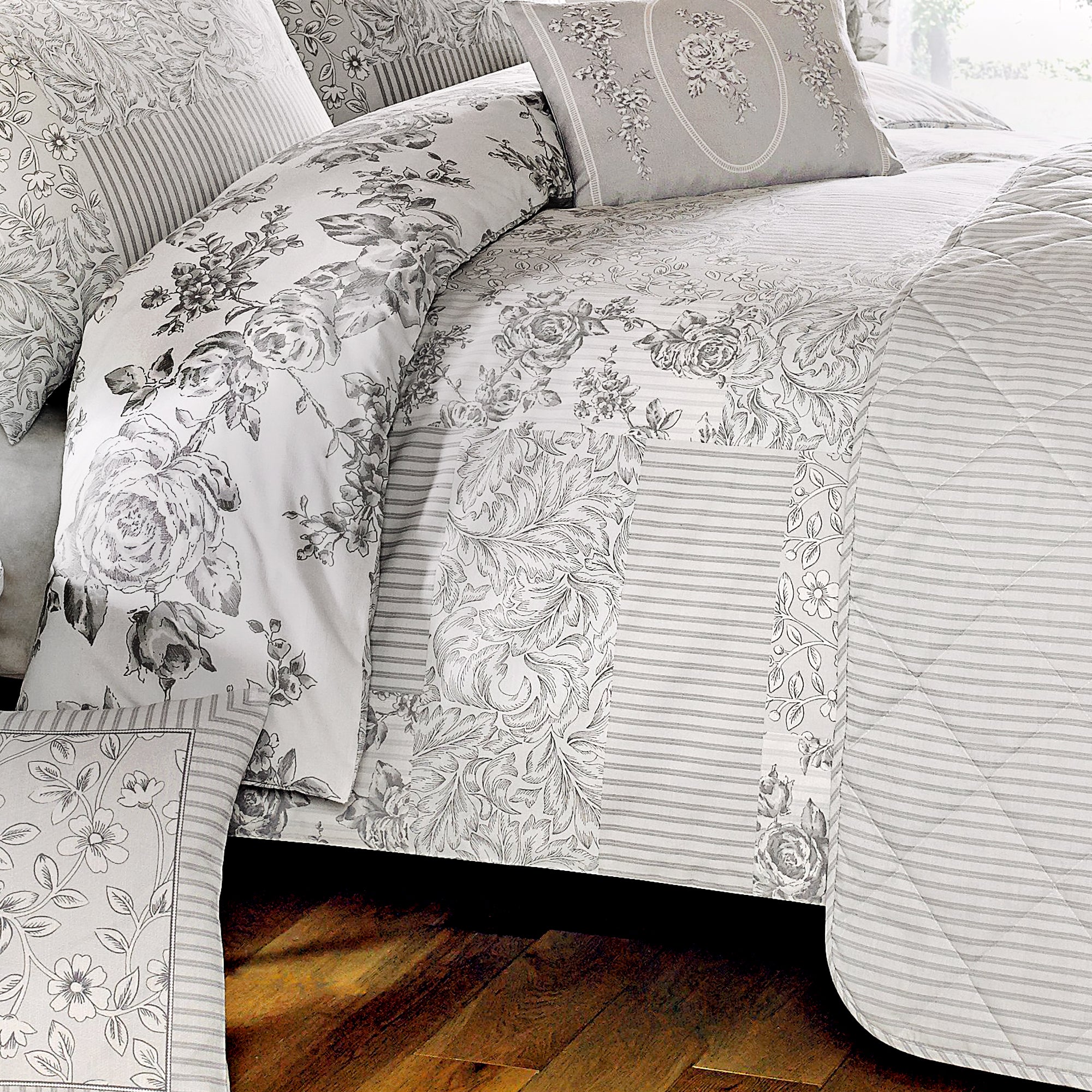 Malton Slate - Easy Care  Bedding & Curtains - by D&D Design