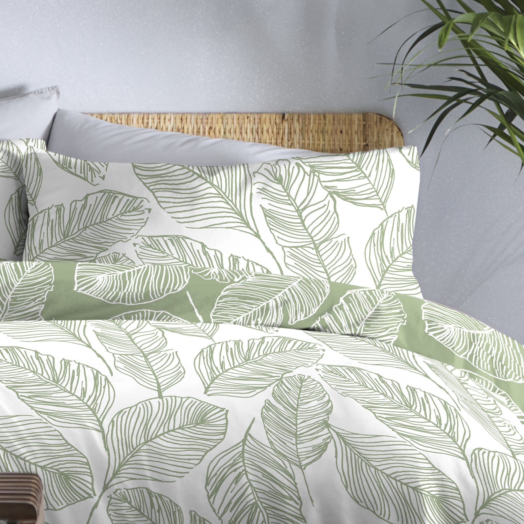 Matteo - Easy Care Duvet Cover Set in Green - By Fusion