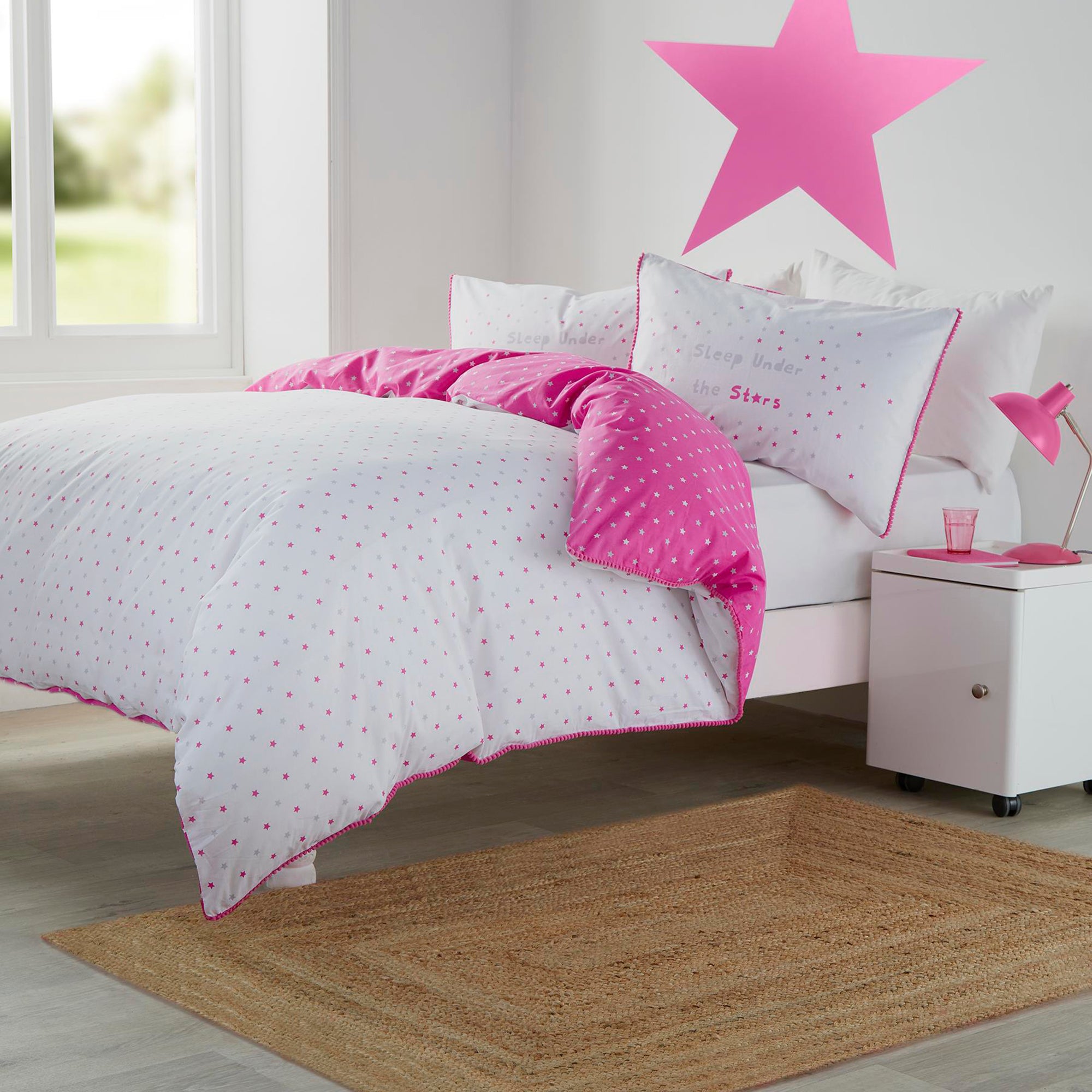 Mini Stars - 100% Cotton Duvet Cover Set in Pink - by Appletree Kids
