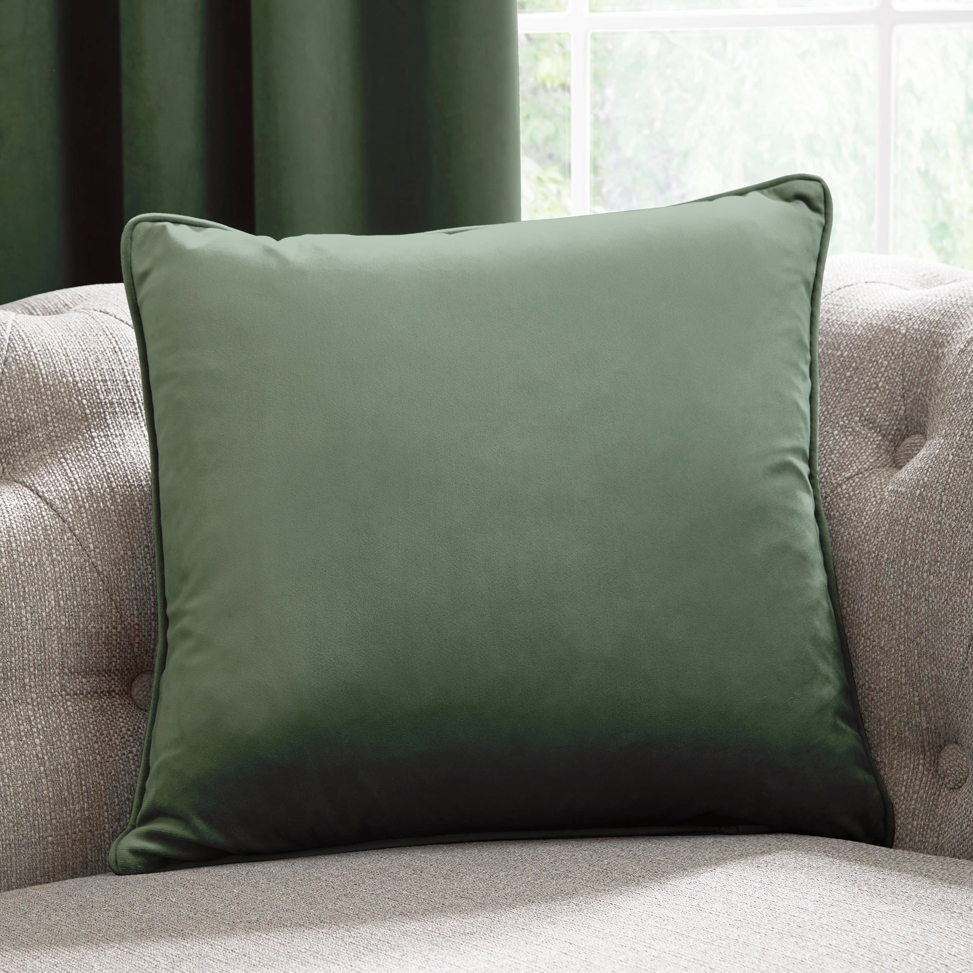 Montrose - Velvet Filled Cushion in Bottle Green - by Laurence Llewelyn-Bowen