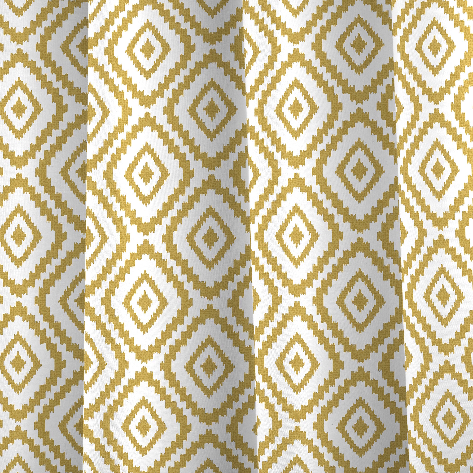 Navaho - 100% Cotton Pair of Eyelet Curtains in Ochre - by Fusion