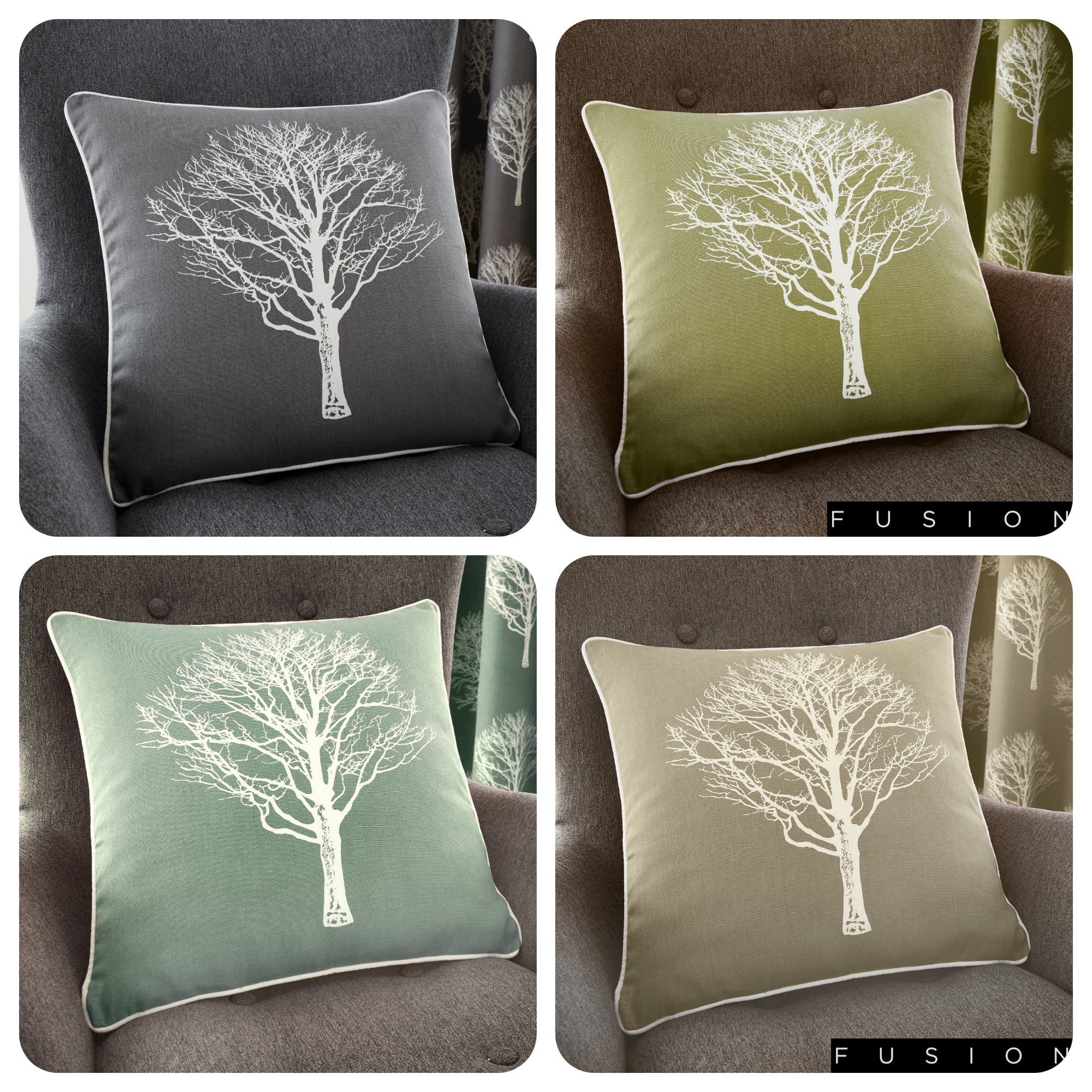 Woodland Trees - Filled Square Cushion - by Fusion