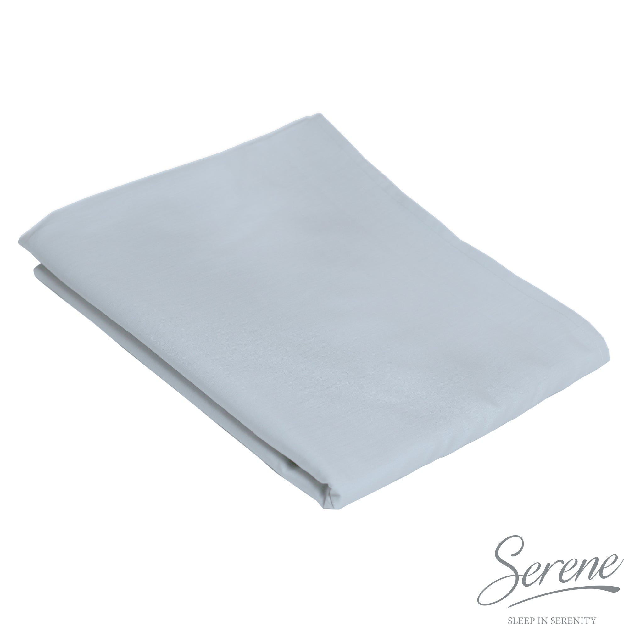 Fitted Bed Sheet Plain Dyed by Serene in Duck Egg & Optional Pillowcases