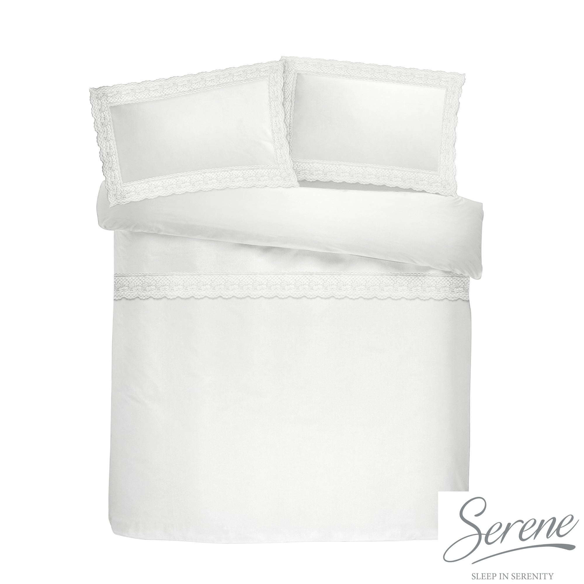 Renaissance - Easy Care Duvet Cover Set in White - by Serene