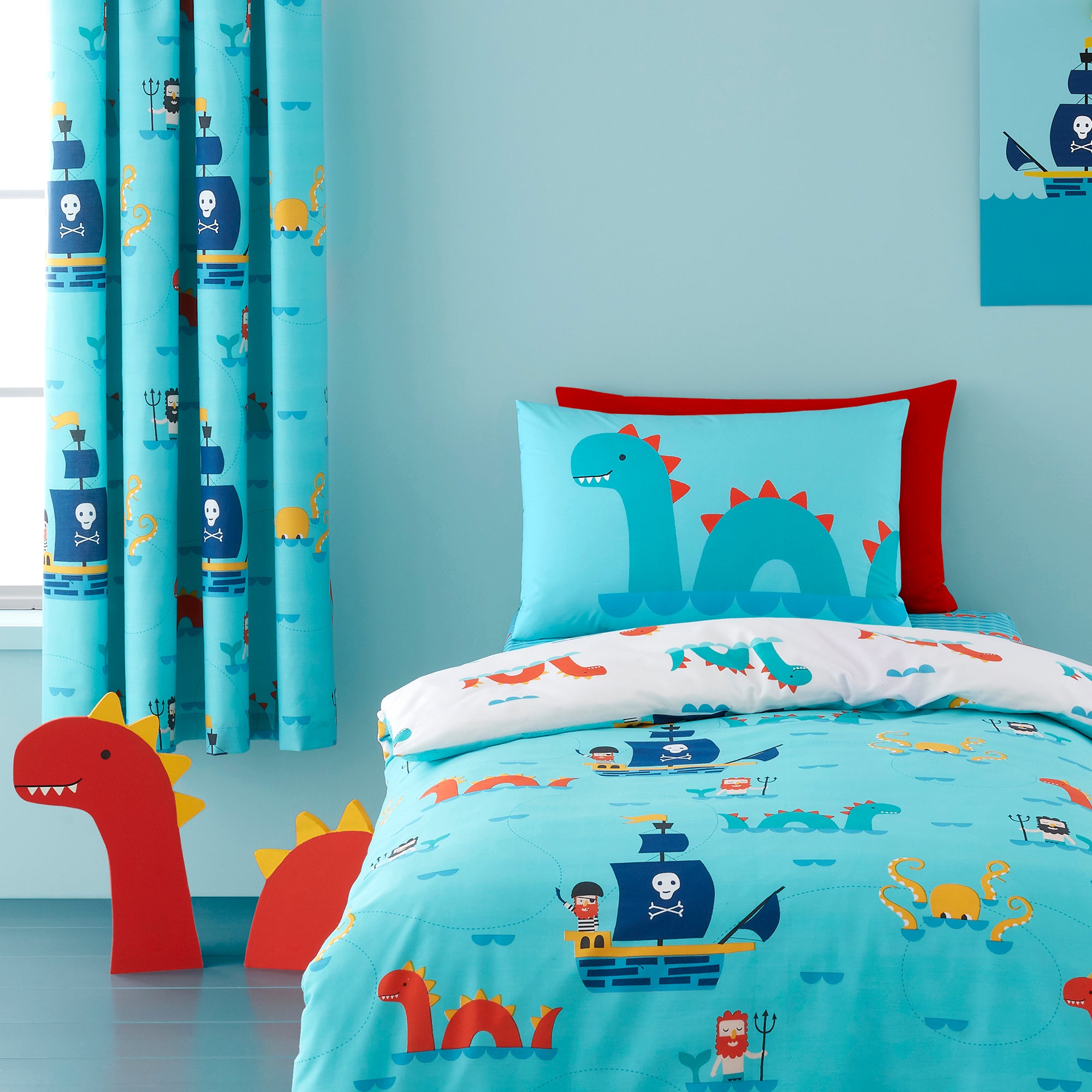 Sea Monsters - 100% Cotton Children's Duvet Set & Curtains by Cosatto
