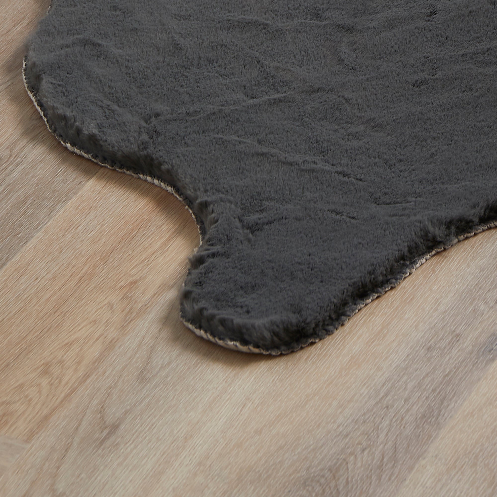 Shaped Rug - Faux Fur Shaped Rug in Charcoal - by Fusion
