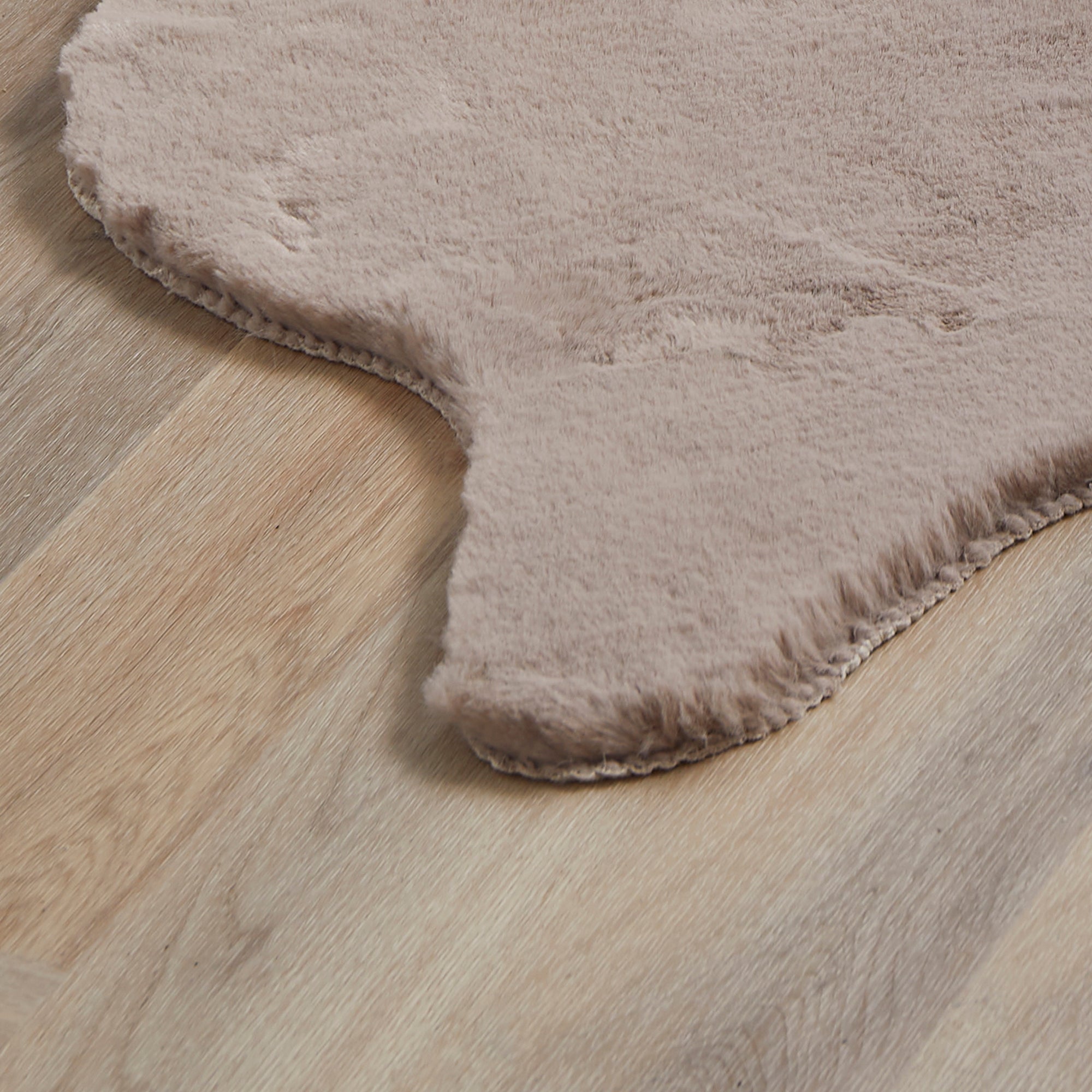 Shaped Rug - Faux Fur Shaped Rug in Mink - by Fusion