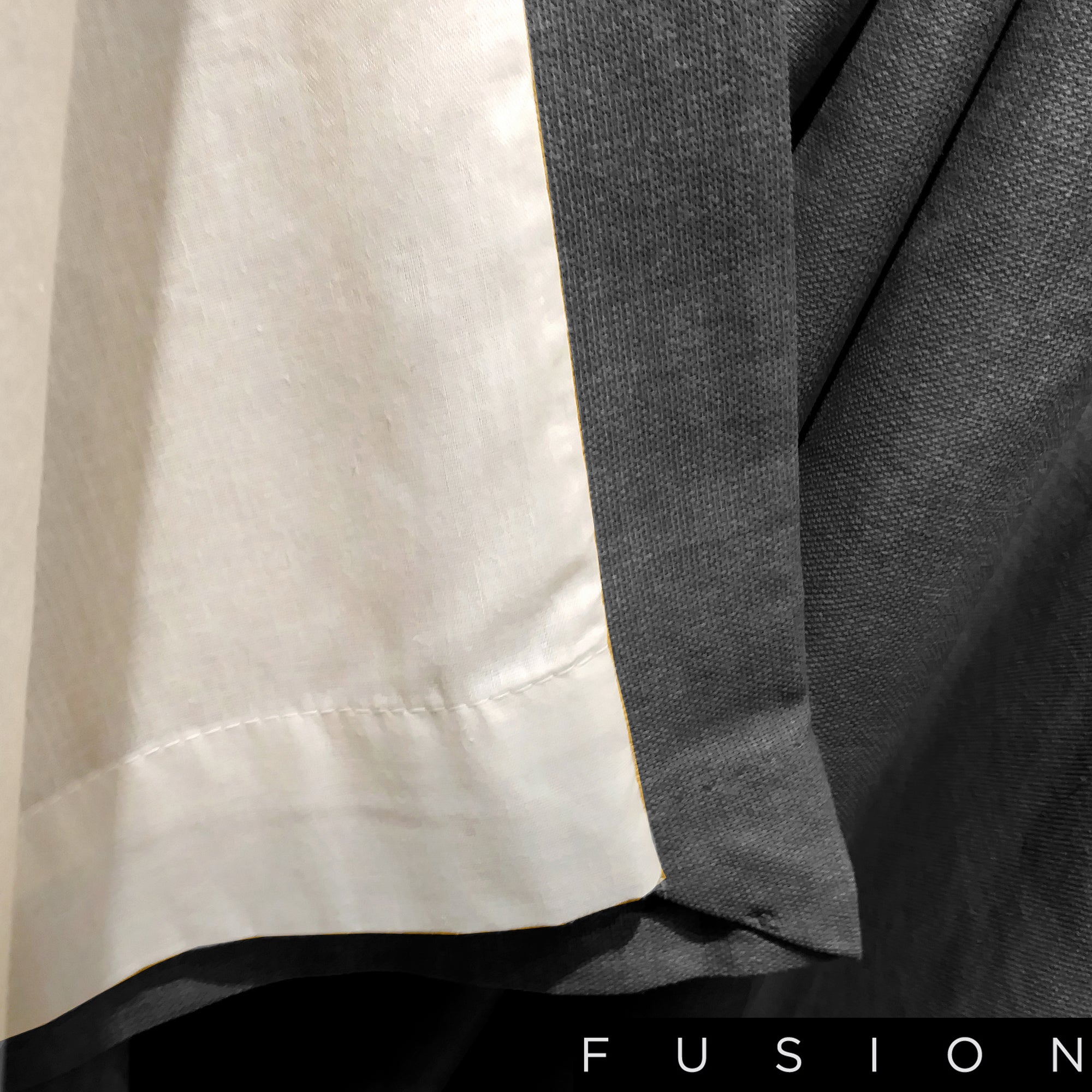 Sorbonne - 100% Cotton Lined Eyelet Curtains in Charcoal - by Fusion