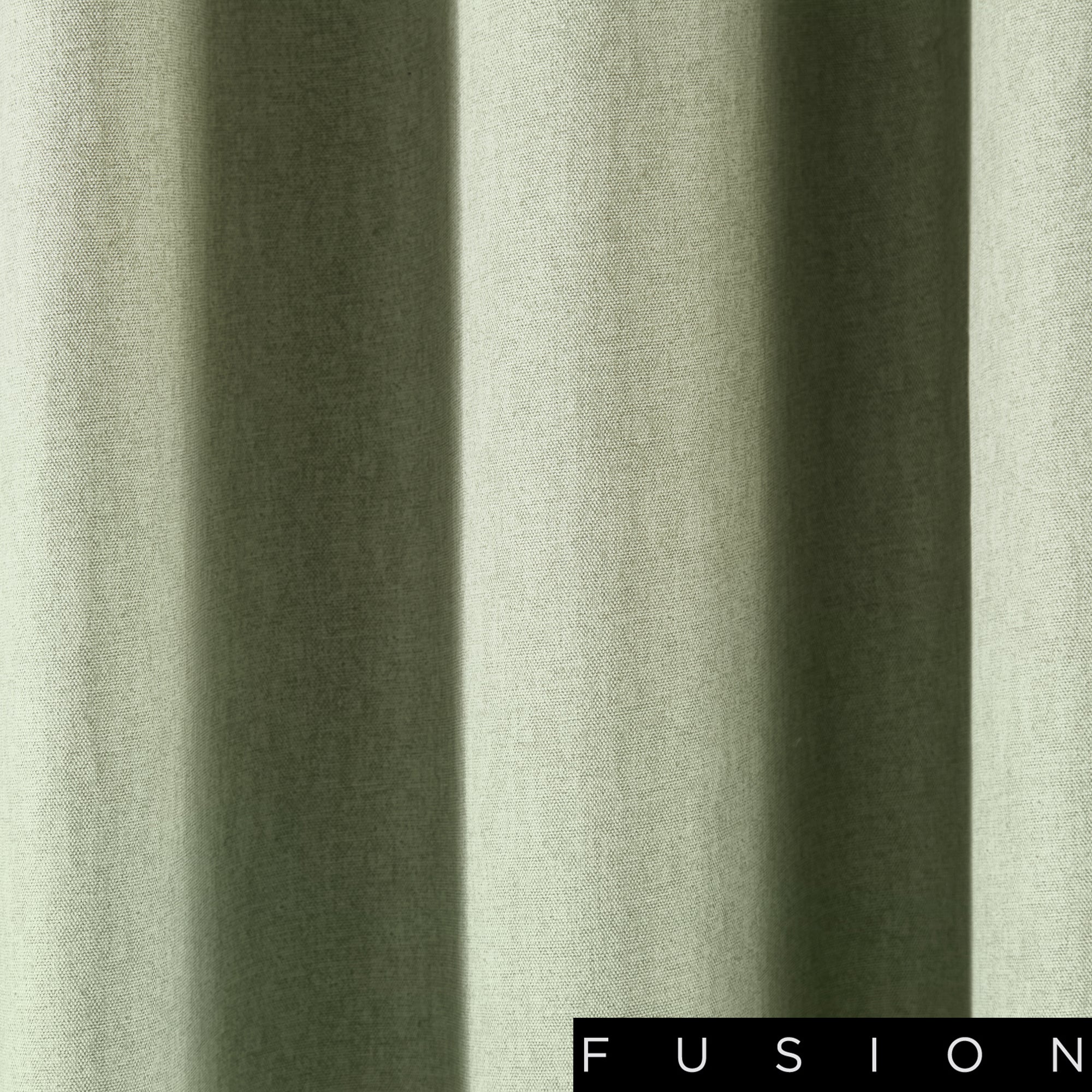 Sorbonne - 100% Cotton Lined Eyelet Curtains in Green - by Fusion