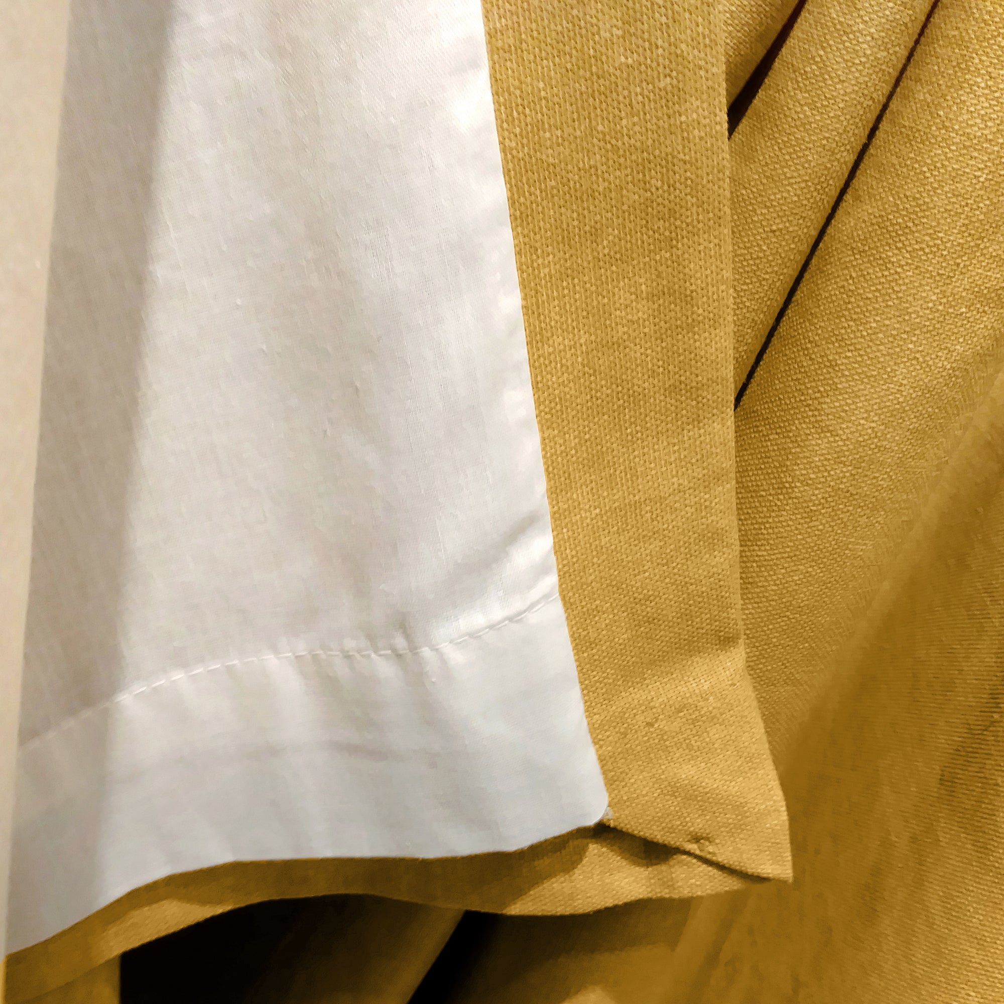 Sorbonne - 100% Cotton Lined Eyelet Curtains in Ochre - by Fusion