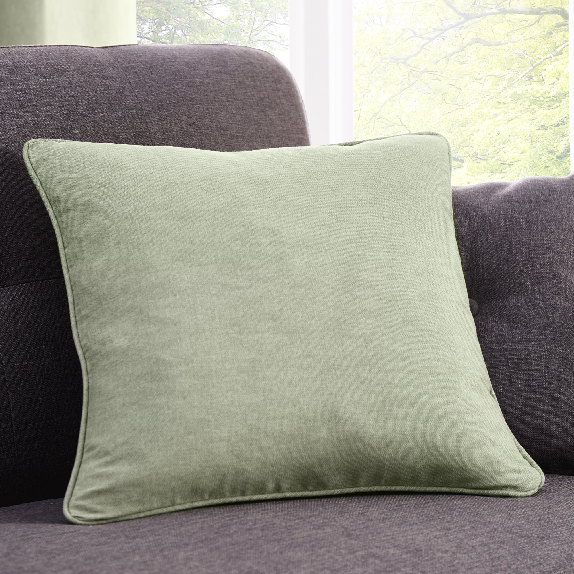 Sorbonne - 100% Cotton Filled Cushion in Green - by Fusion