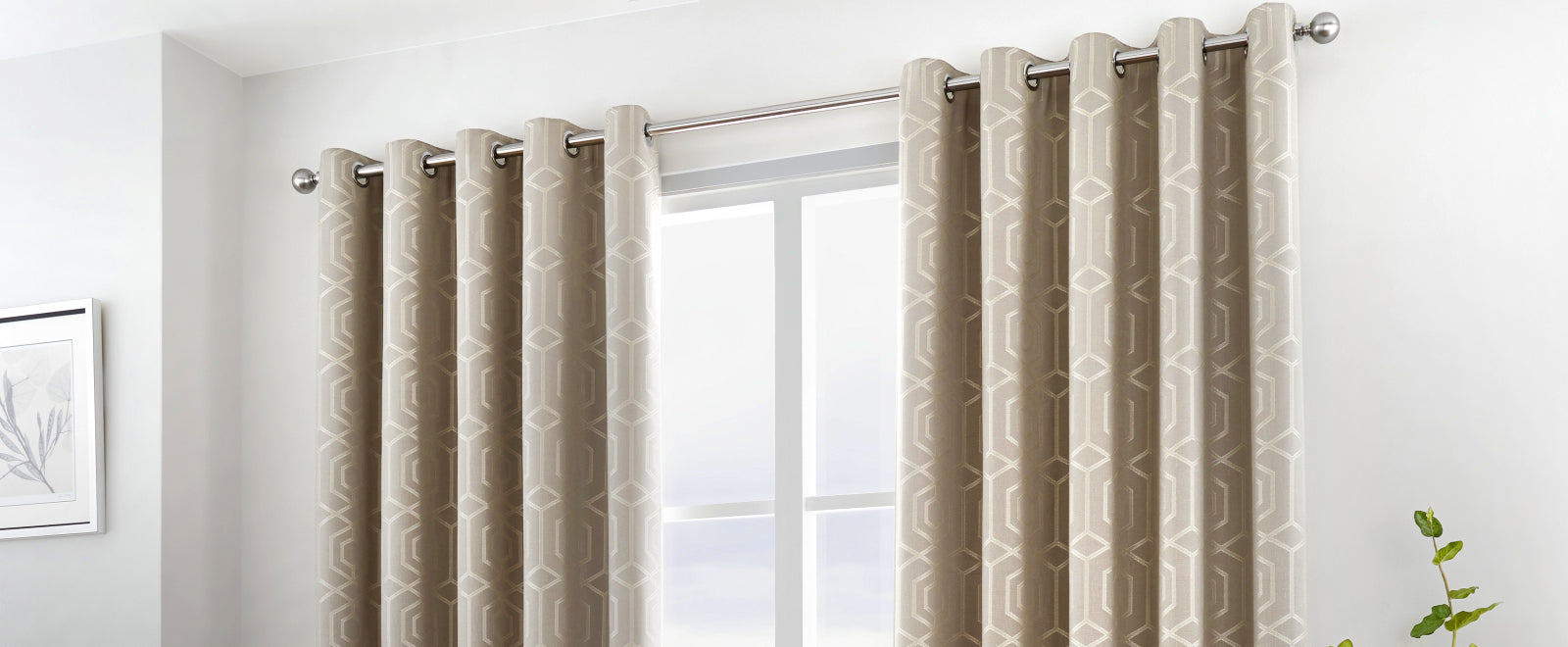 Camberwell - Eyelet Curtains in Stone by Curtina