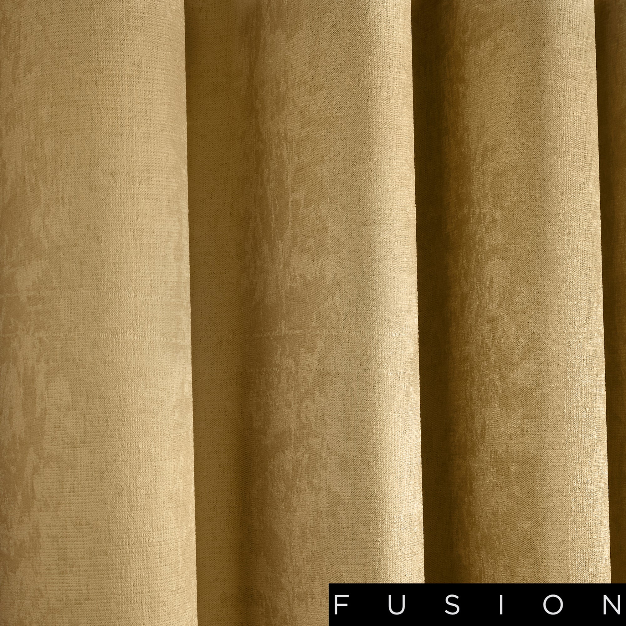 Strata - Blockout Eyelet Curtains in Ochre - by Fusion