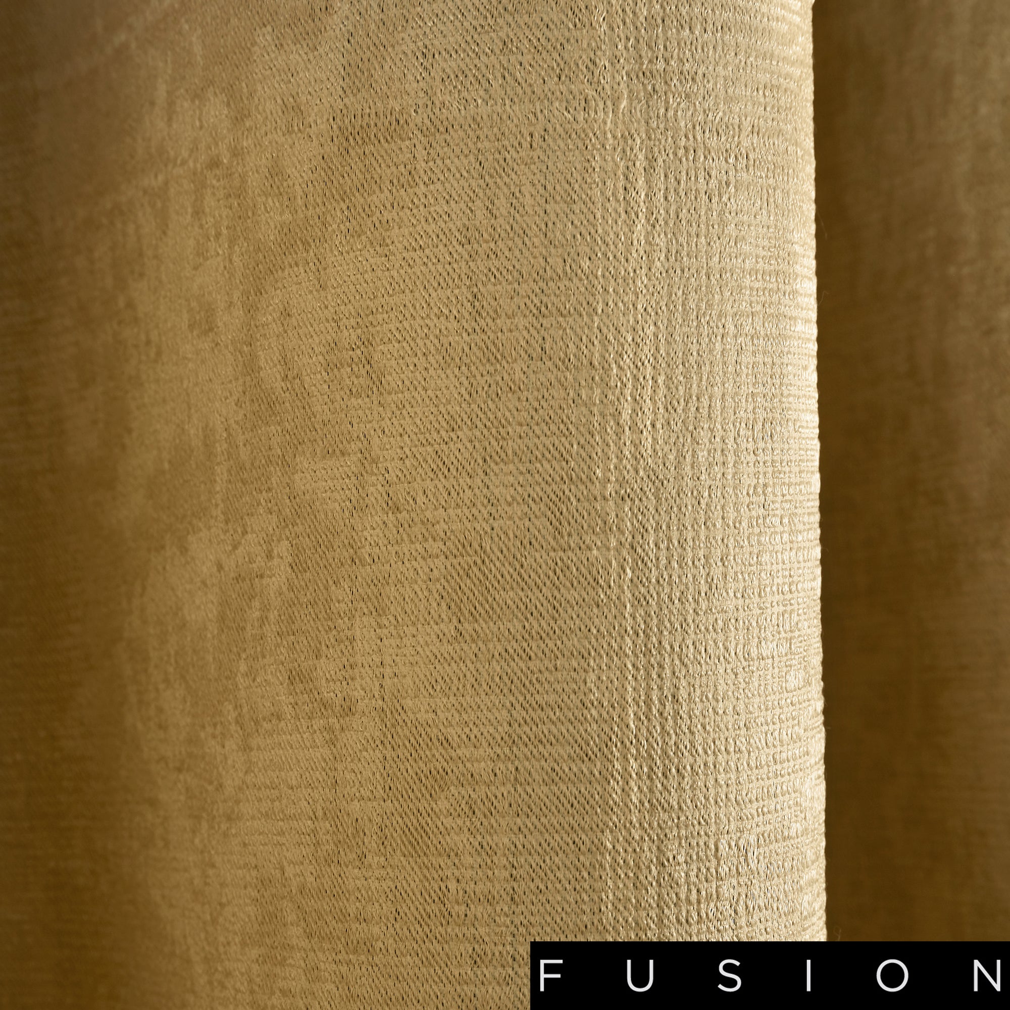 Strata - Blockout Eyelet Curtains in Ochre - by Fusion