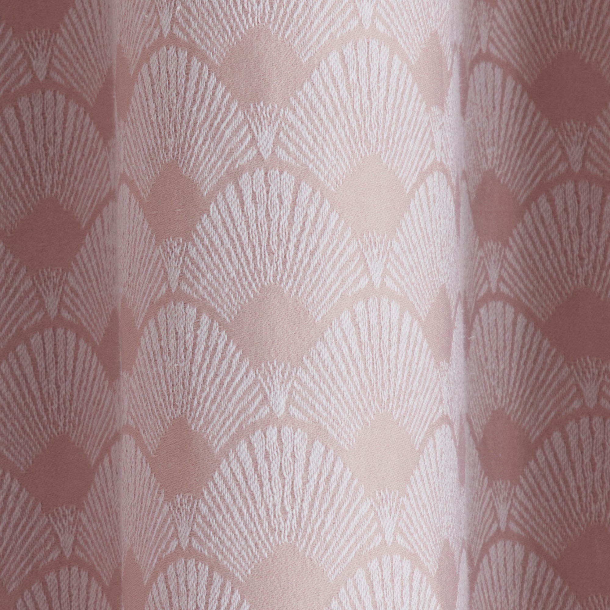 Tiffany - Jacquard Pair of Eyelet Curtains in Blush - by D&D Design