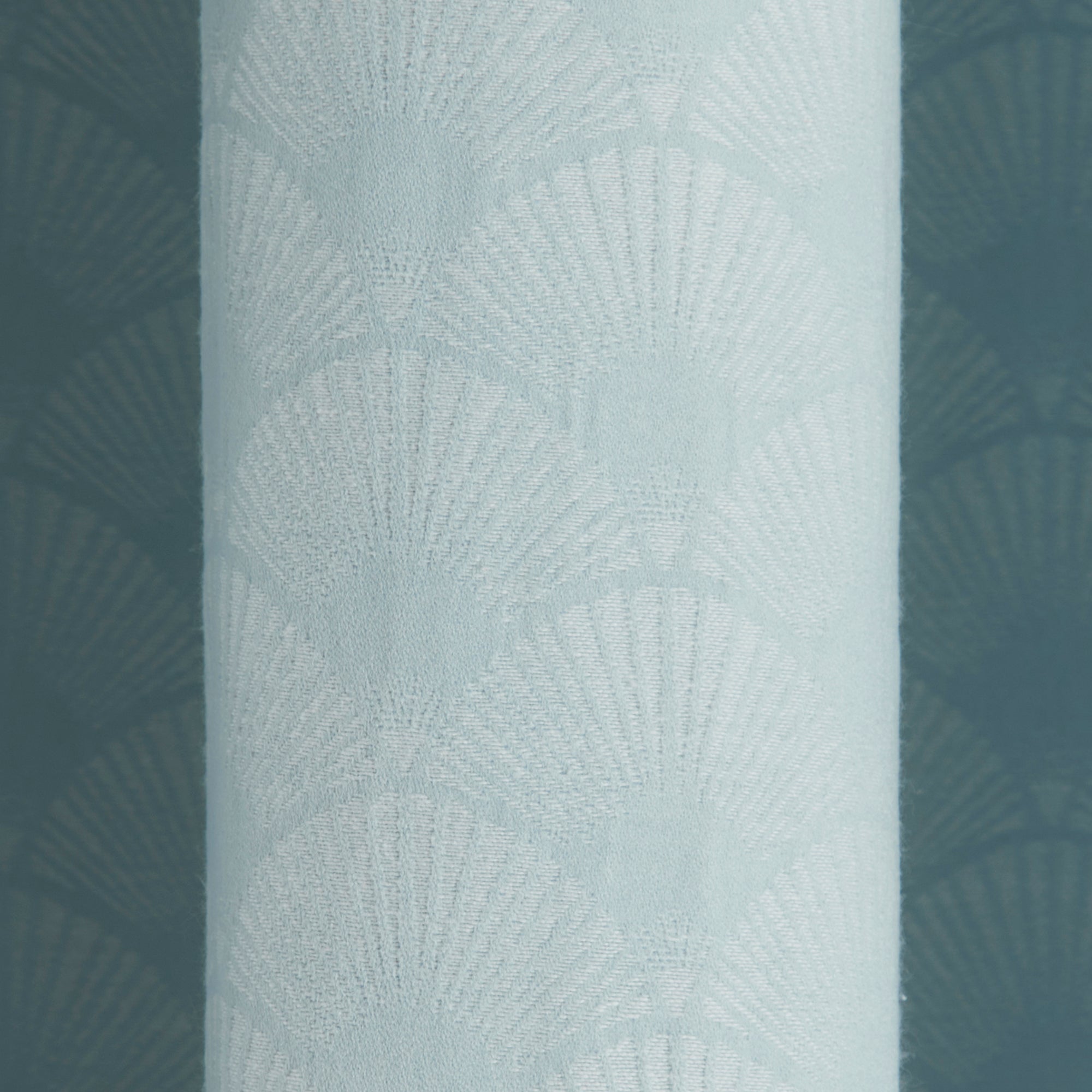 Tiffany - Jacquard Pair of Eyelet Curtains in Duck Egg - by D&D Design